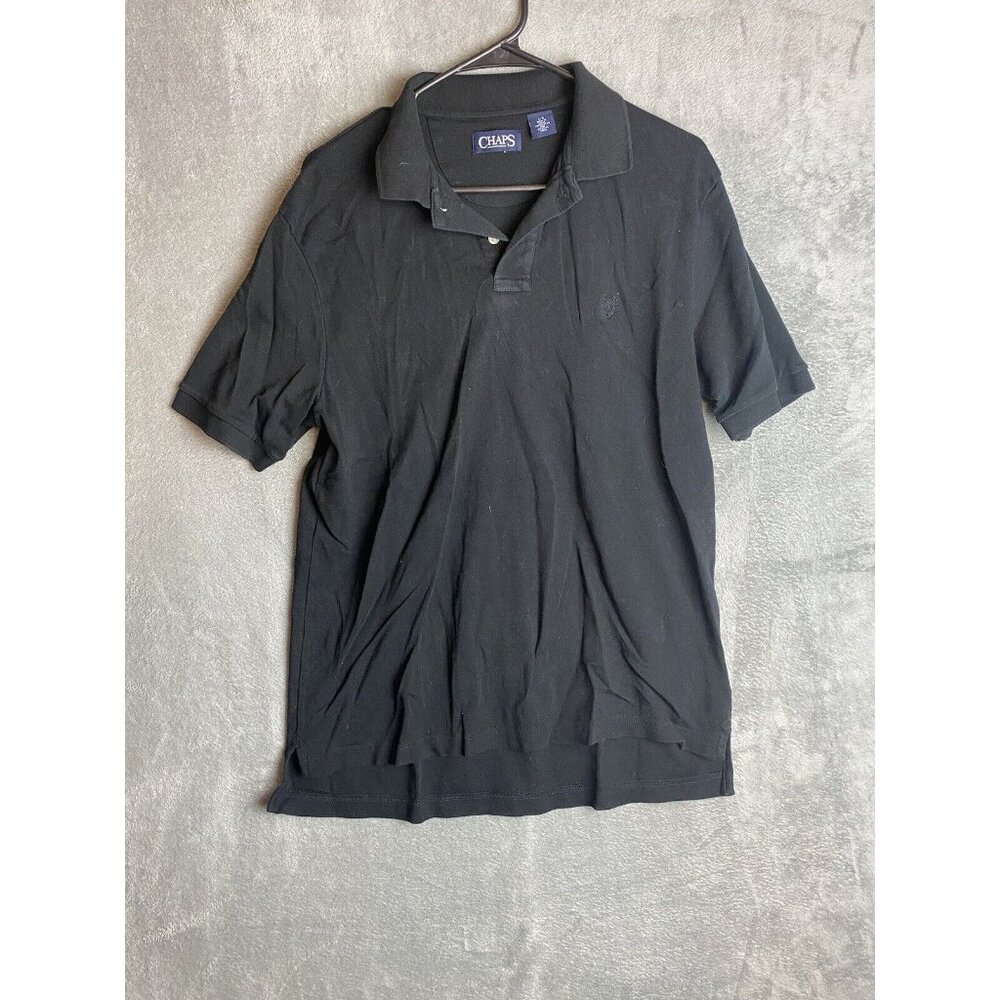 Chaps Mens Large Black Short Sleeve Polo Shirt